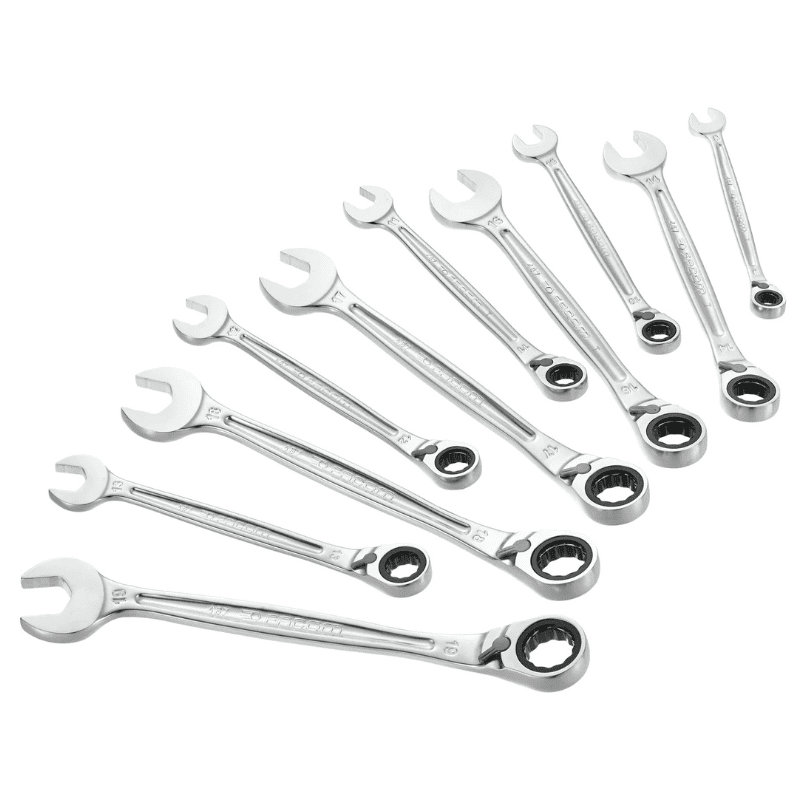 Jeu 10 clés mixtes à cliquet métriques sur étui portatif de 8 à 19 mm - FACOM 467B.JP10PB - 3