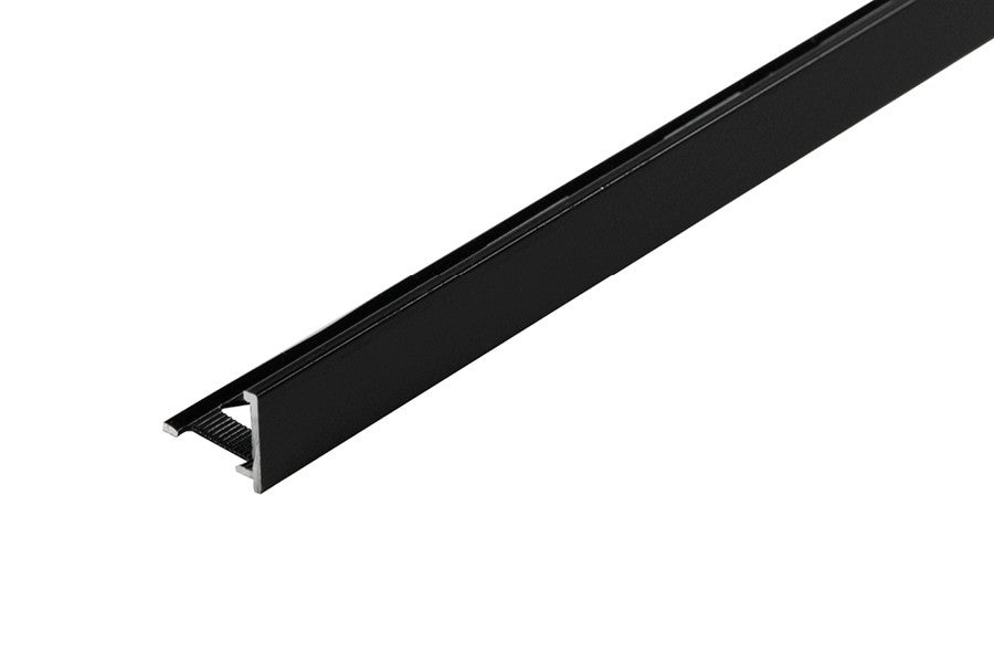Profil do glazury aluminiowy narożny z krawędzią 12mmx18mm Cezar Czarny RAL9005 Mat 2,50m
