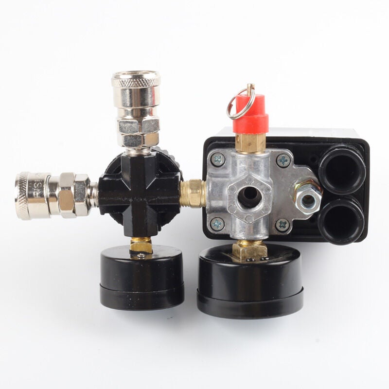 Compresseur Jauges de régulateur de soupape de commande de pressostat de compresseur d'air 220 V 0-180 psi avec connecteur rapide - 3