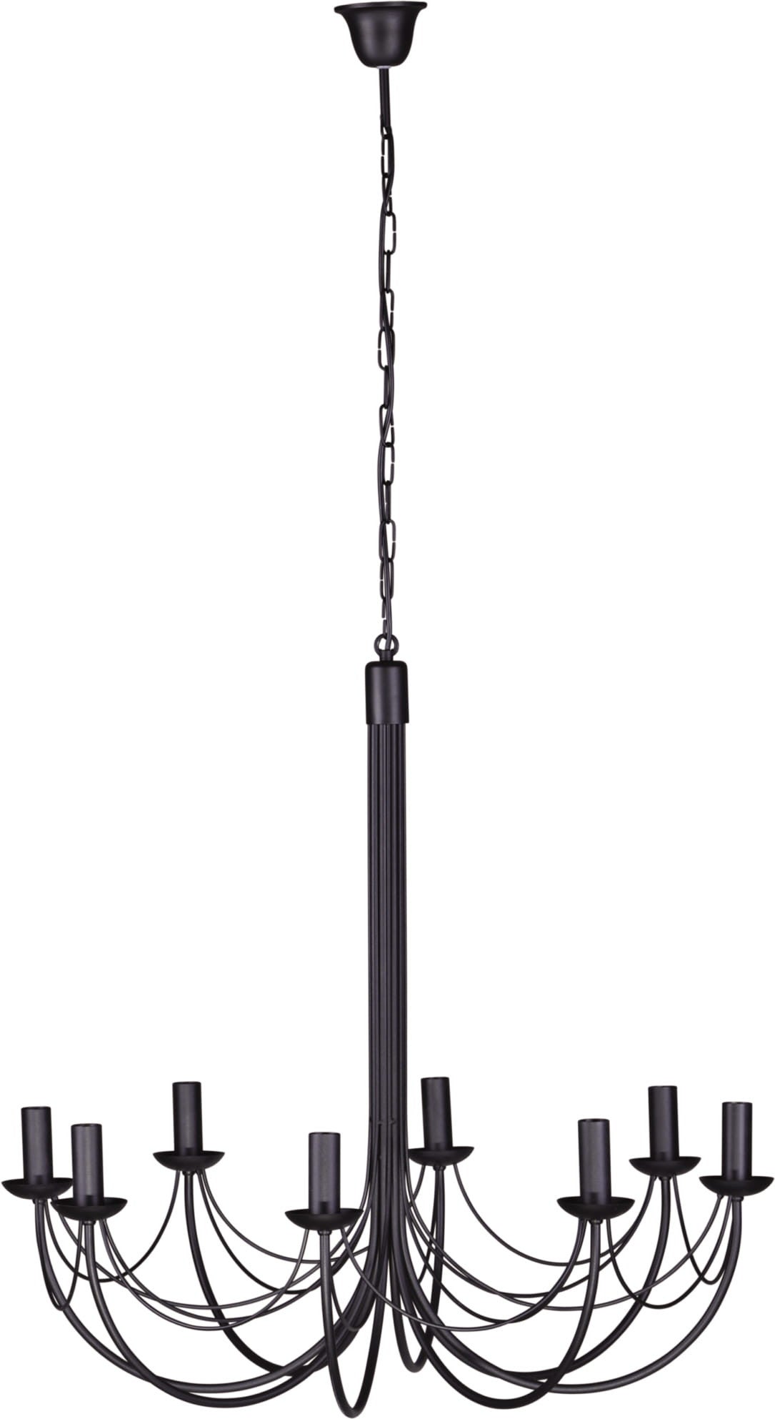 Lampa wisząca Perseo czarna 8xE14x60W wym: 138 x 79 x 79 cm metal Kaja