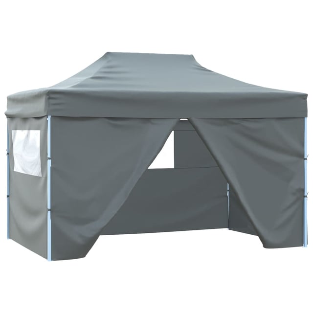 Tenda pieghevole con 4 pareti laterali 3 x 4,5 m Antracite