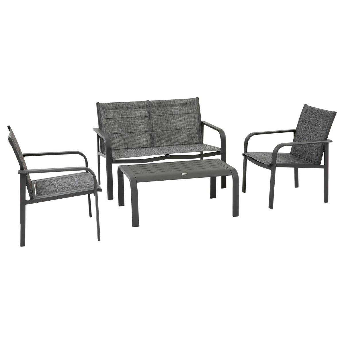 Salon de jardin Piazza 4 places gris graphite - Hespéride - 2