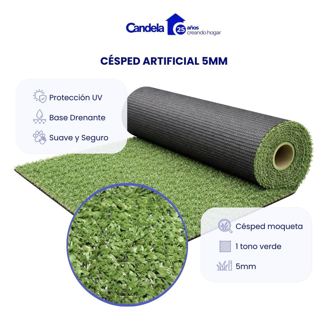Erba Sintetica| 2X10M (Larghezza X Lunghezza)| Spessore 5MM| Liscio| Soffice| Giardino Esterno| Tipo Tappeto - 6