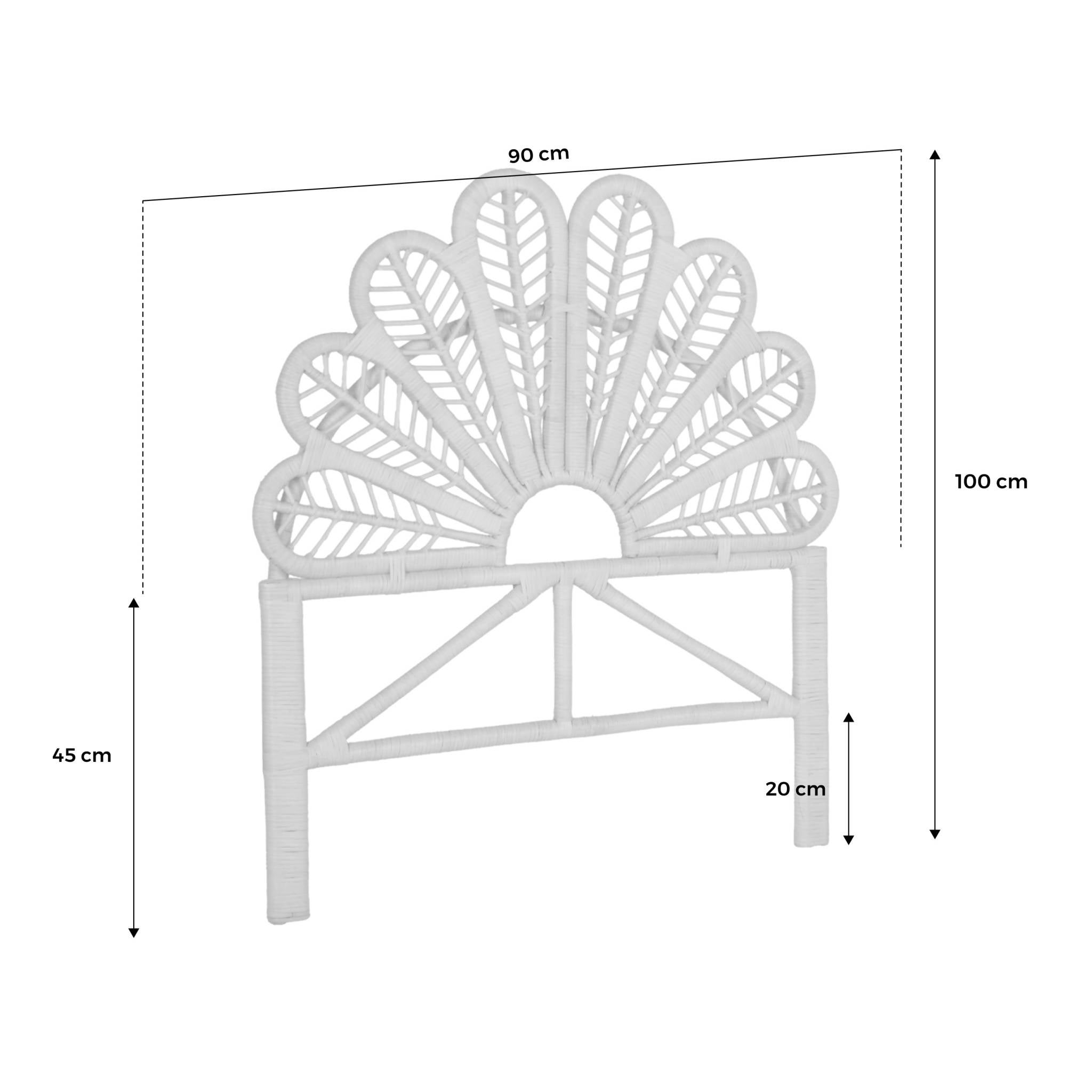 Tête de lit en rotin naturel pour chambre enfant 90 x 100cm ANGGUN - 4
