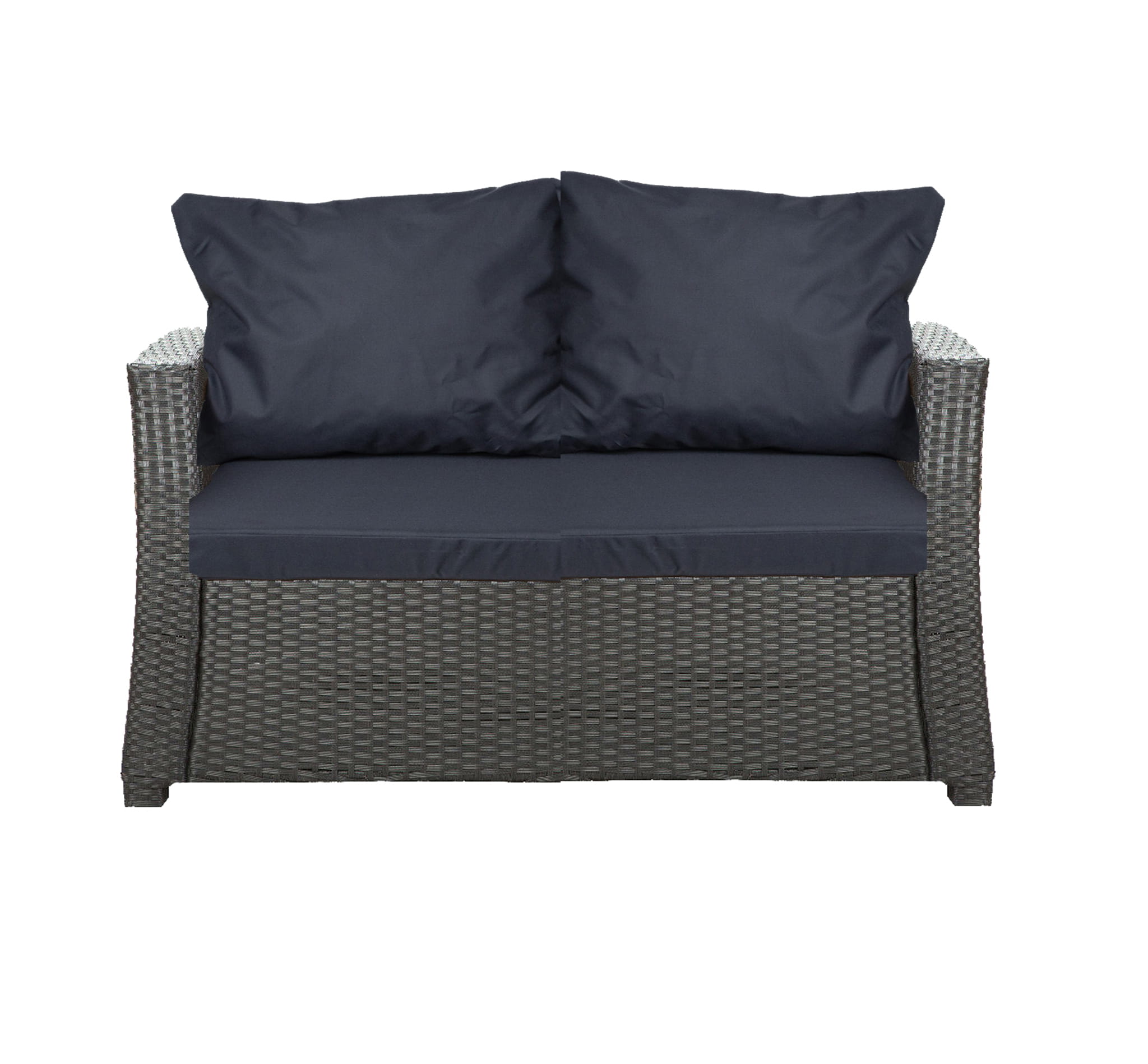 Cojines de jardín para sofá en ratán 112x60x7+2*56x50cm| cojines de exterior azules| juego de cojines de jardín| conjunto de cojines de 2 plazas