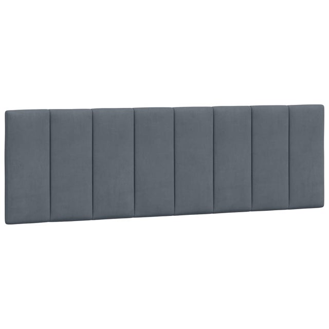 Cabeceira de cama acolchoada em veludo cinza escuro 160 cm - COMFORTXL