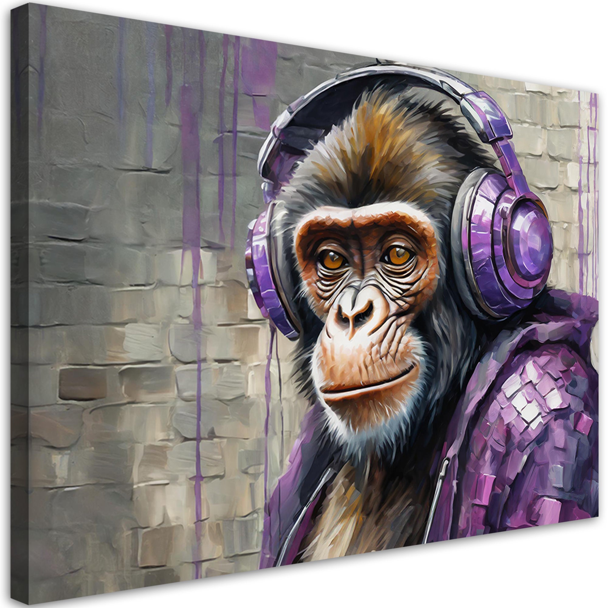 Obraz na płótnie, Fioletowa Małpka Dj 120x80