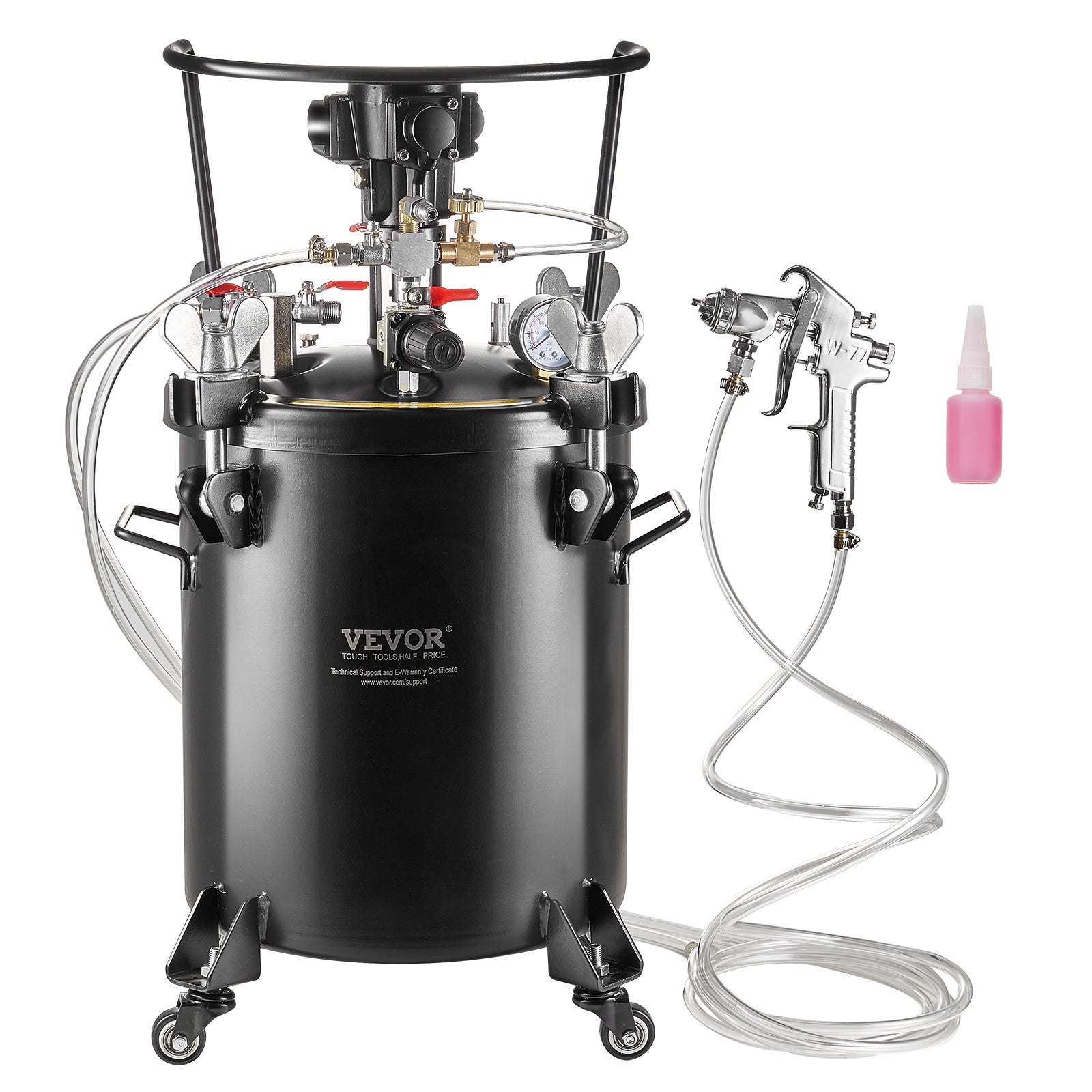 Farba w sprayu do pojemników ciśnieniowych 30 l, w pełni automatyczne mieszanie, 70 psi, czarna VEVOR