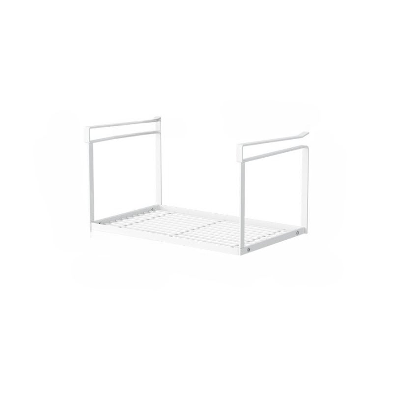 Półka łazienkowa, pod szafkę łazienkową, wisząca, wydrążona, bez dziurek, nośność 15 kg, 34,5*21*15,5 cm, biała