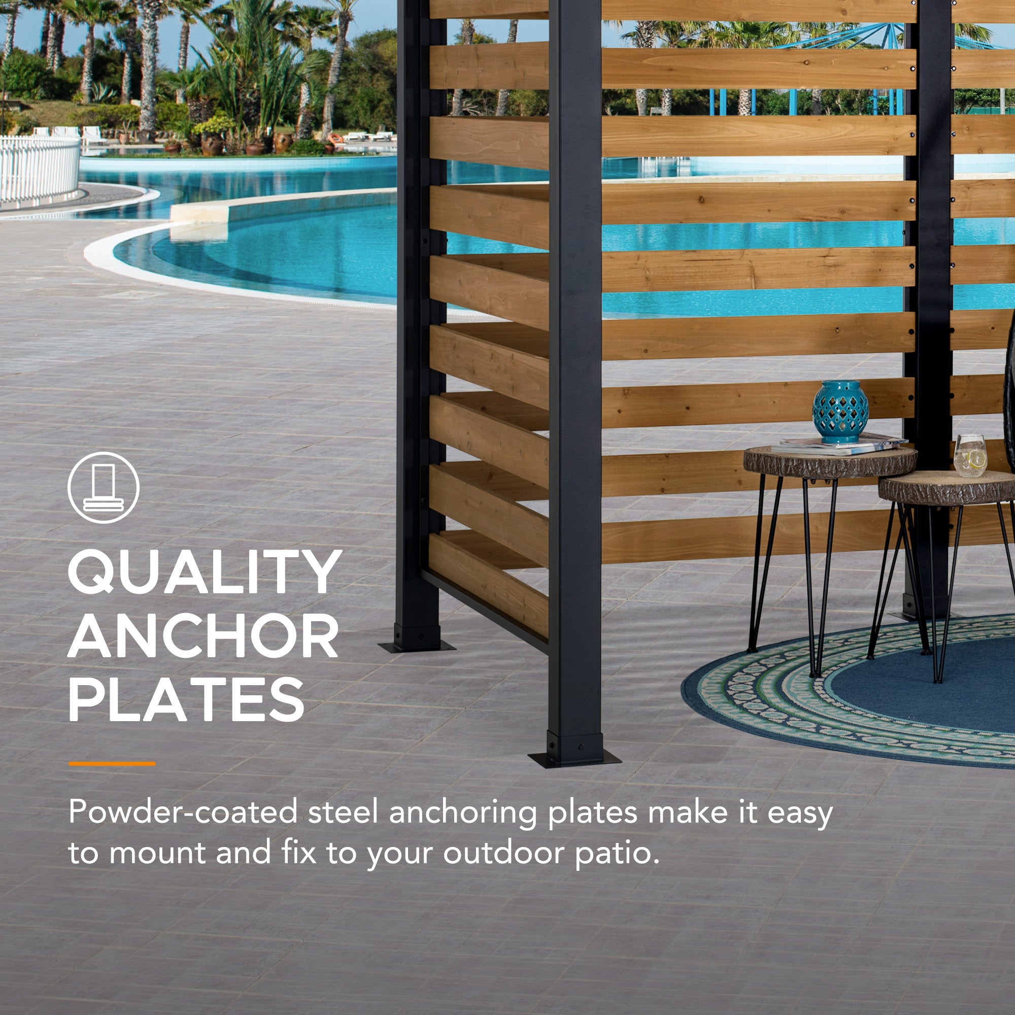 Pergola Marao Sunjoy, 3.1x1.9m dim. ext. (cas échéant incl. débord de toit) revêtu par poudre, épaisseur paroi : 6m² superficie totale - 8