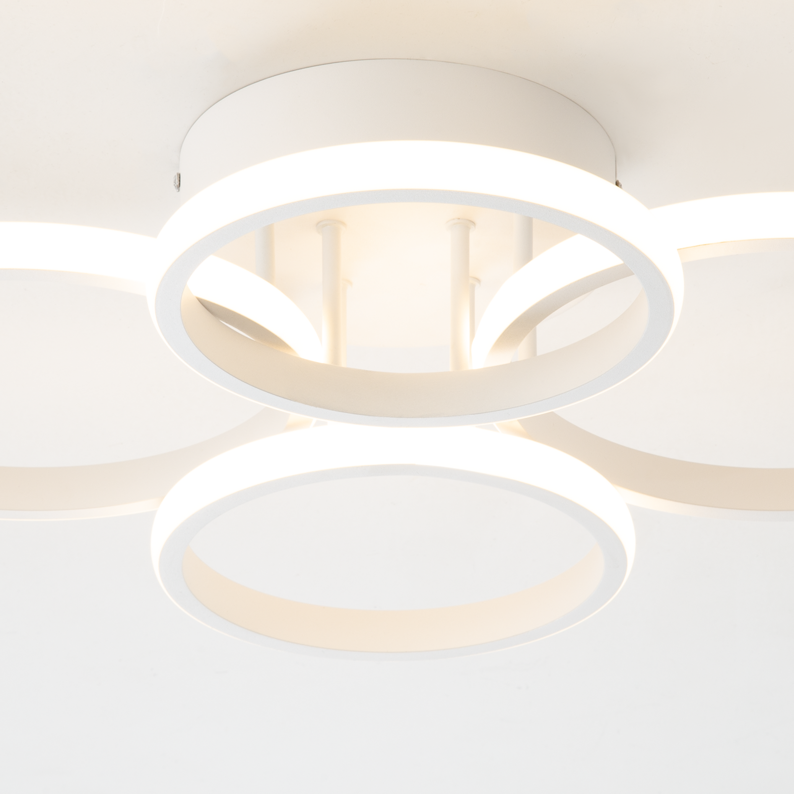 ZMH Nowoczesna biała lampa sufitowa LED 48W 55cm ściemnialna z pilotem do salonu i sypialni - 4
