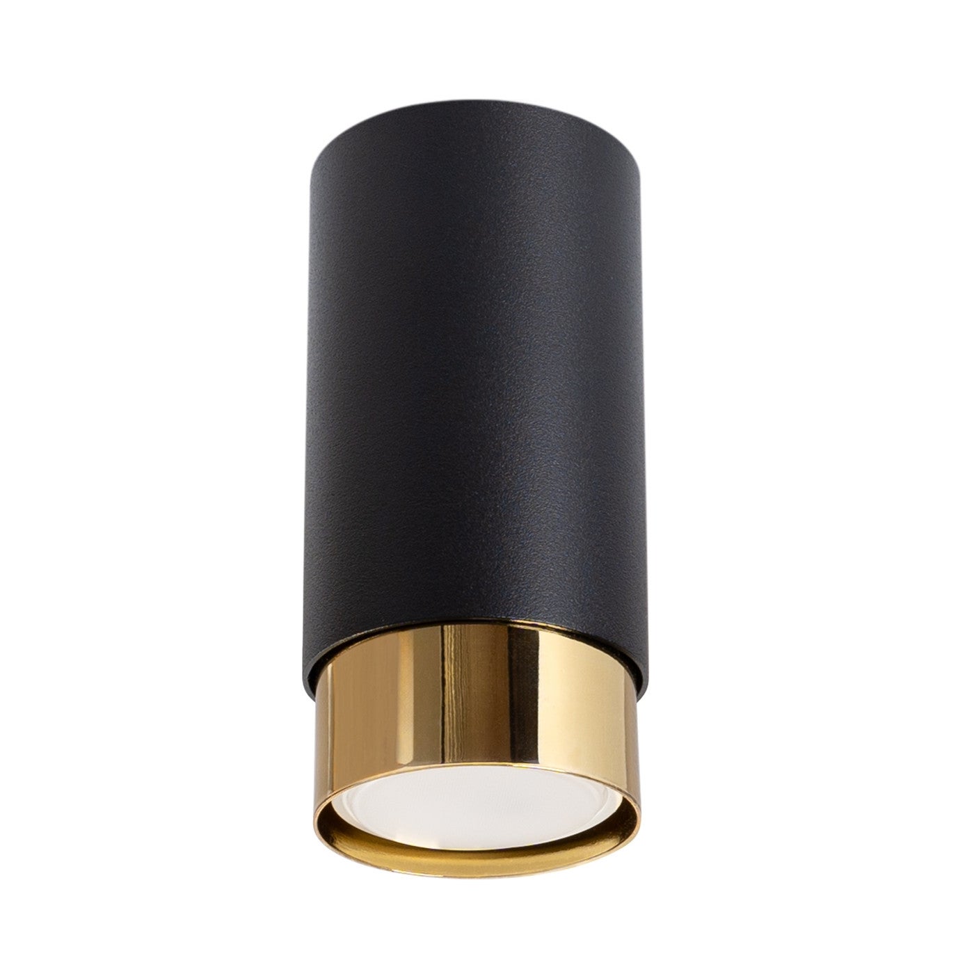 Reflektor sufitowy spot natynkowy Nero okrągły czarno-złoty 1xGU10x10W wym: 12,5 x 6 x 6 cm metal Sollux Lighting