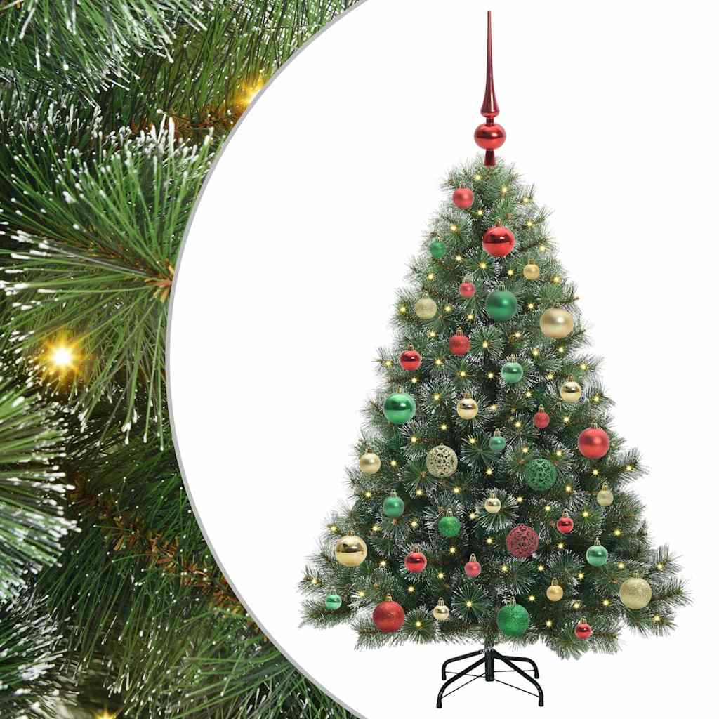 Sztuczna choinka z 150 diodami LED Zielony 120 cm PE i PVC