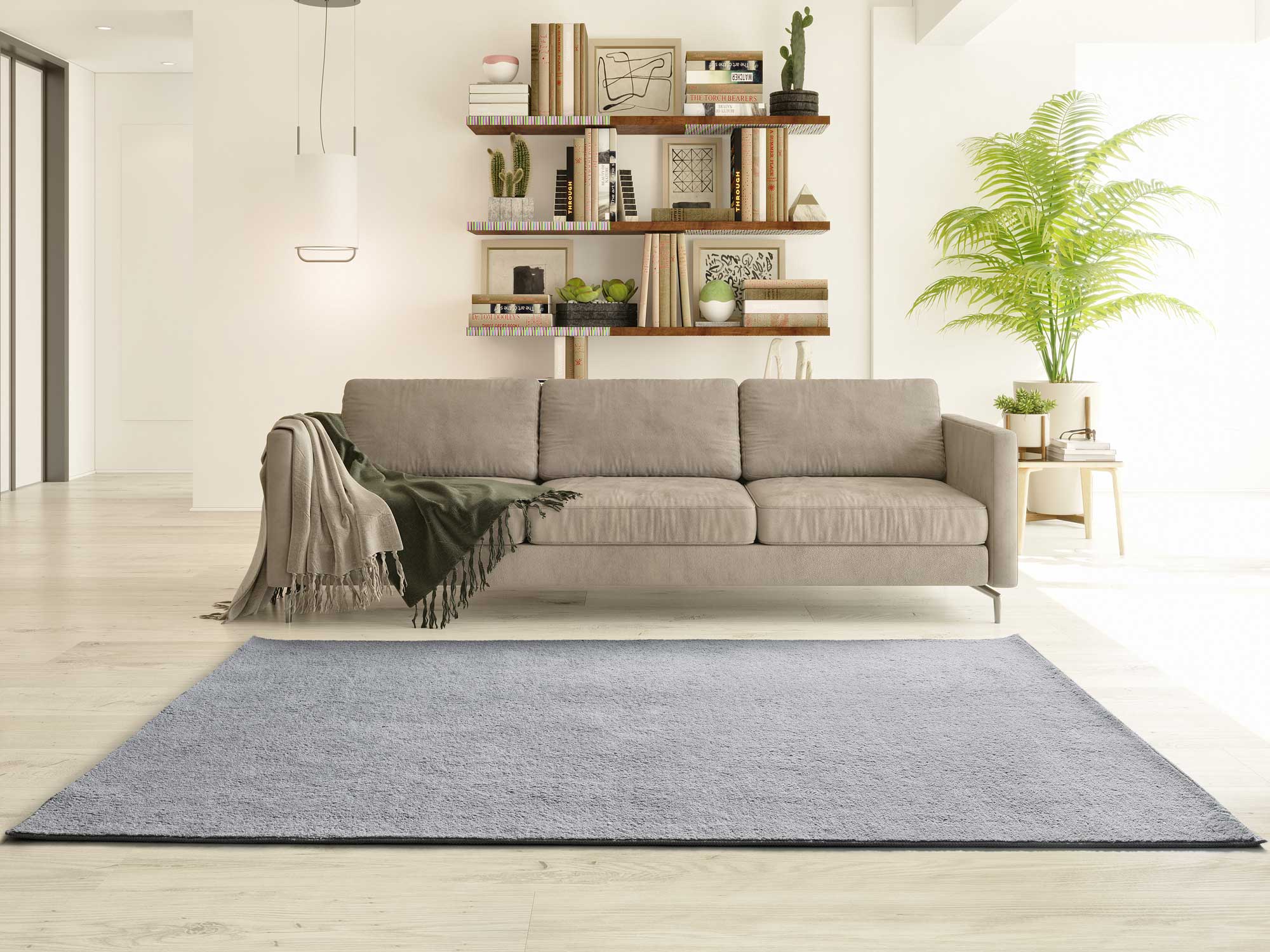 Alfombra interior plata rectangular 160 x 220 cm coraline liso - atticgo