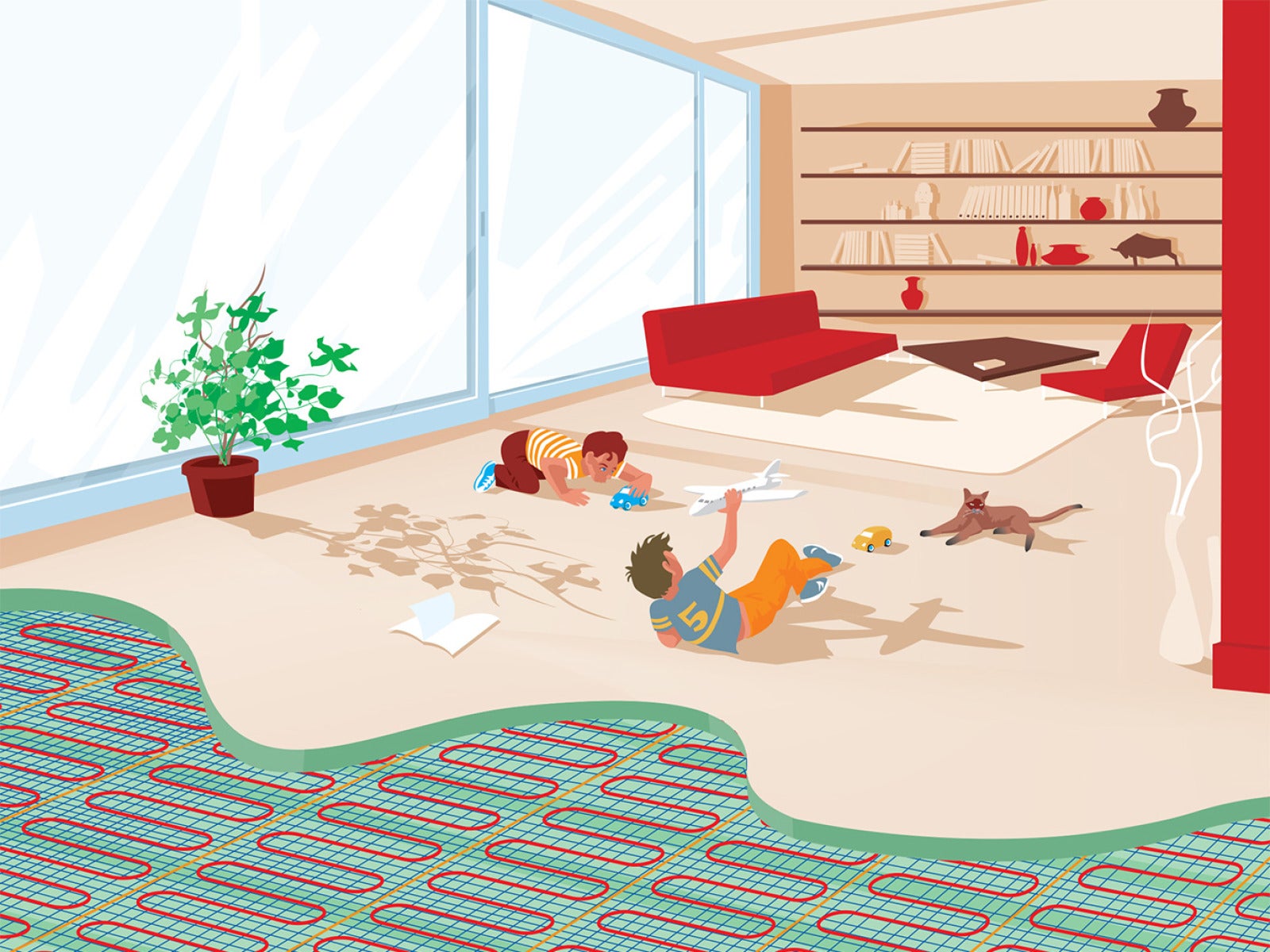 Plancher chauffant électrique KS largeur 85 cm sans thermostat 1800W - THERMOR - 480170 - 2