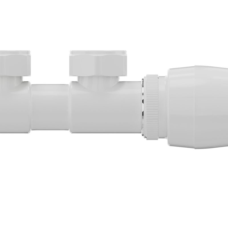 Zawór termostatyczny zespolony do grzejnika Luxrad DUO prawy biały