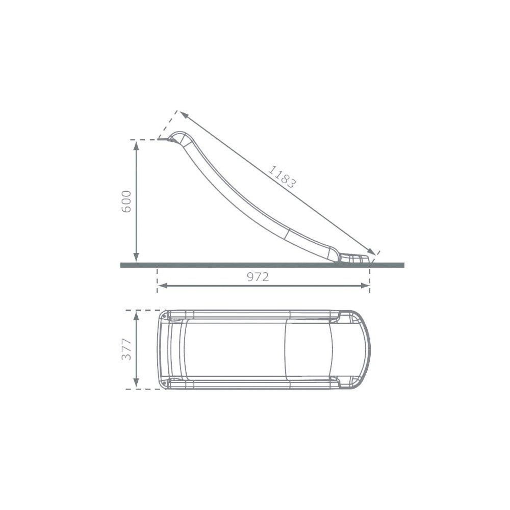 Glissière de toboggan avec vague en PEHD toba 120cm Vert foncé Kbt - 3