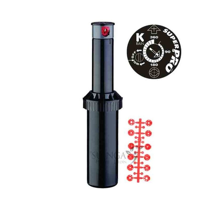 Lot de 5 Arroseur d'arrosage KRain SuperPro 3/4'' | Portée de 7,90 à 14,9 m | Aspersor à turbine à angle réglable | Contrôle d - 2
