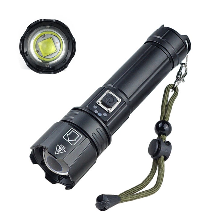 H38 Super Jasna Taktyczna Lampa LED Zoomowalna Ładowalna Wodoodporna 5 Trybów z Baterią Litową do Campingu Polowania Policji Wojska