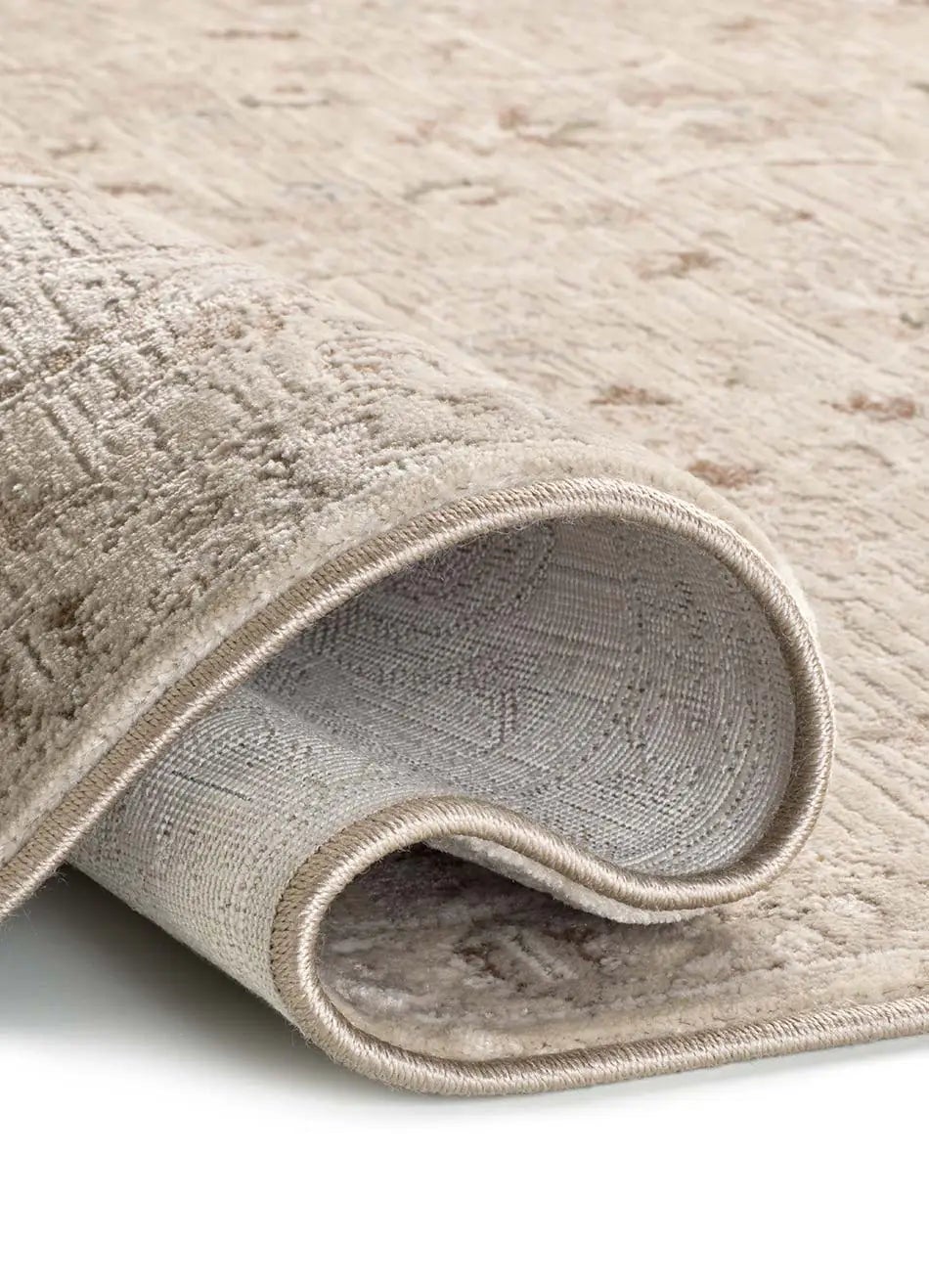 Tapis intérieur beige rectangulaire l.160 x L.230 cm ONA vintage avec franges - ATTICGO - 5