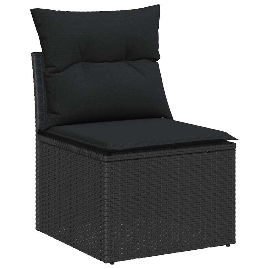 Ensemble de Canapés avec coussin 6 pcs Noir polyrotin vidaXL - 5