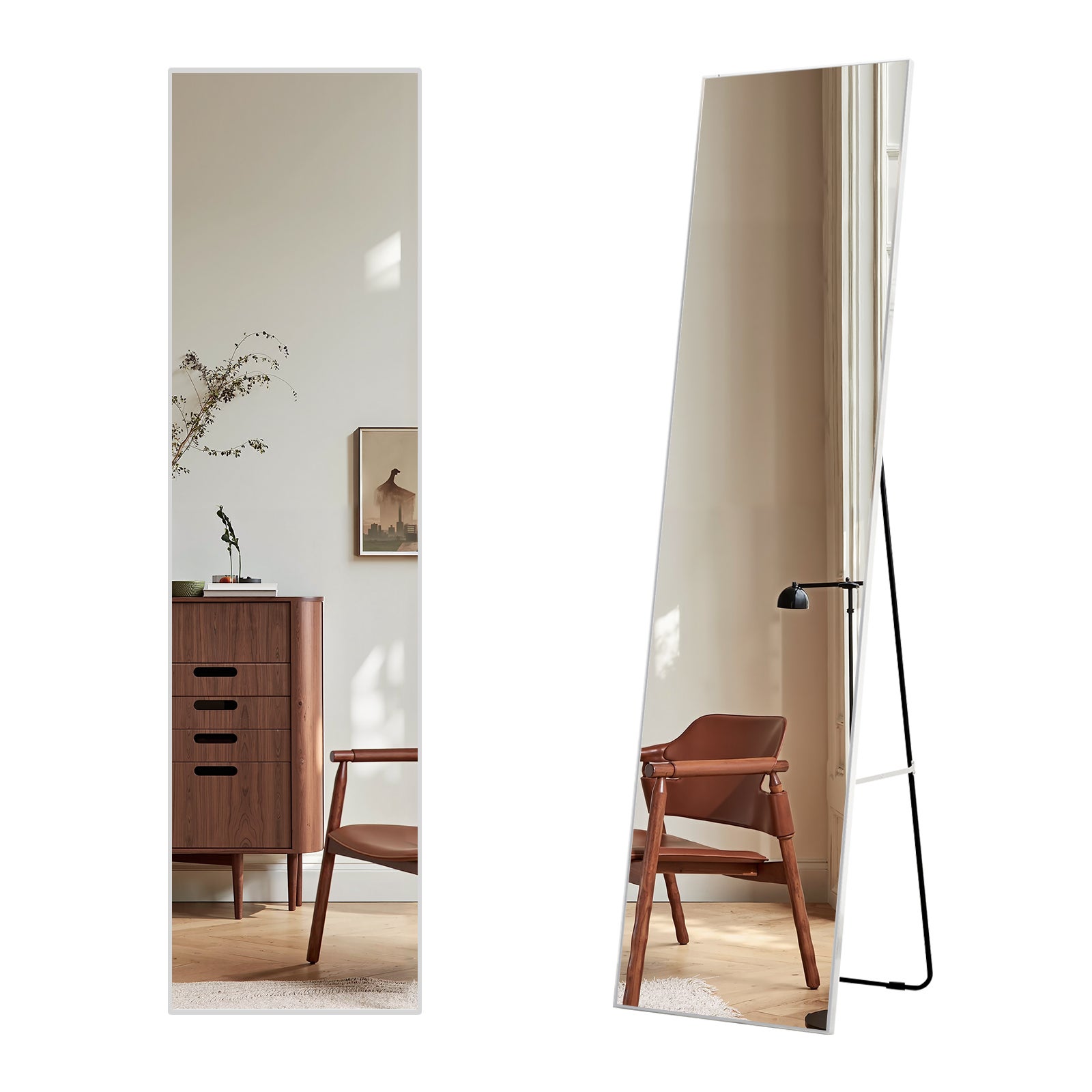 Specchio Da Terra NASSYOU 192x85 Cm - Cornice Oro Alluminio Per Camera E Bagno - Foto 11