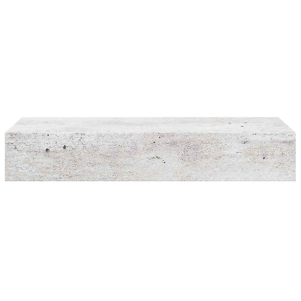 vidaXL Étagère à tiroir murale Gris béton 60x23,5x10 cm MDF - 5