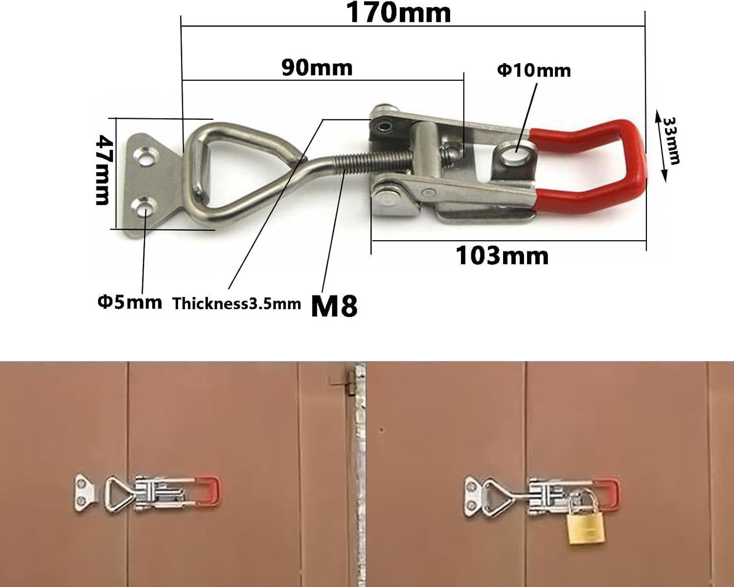 4 Serrature A Leva In Acciaio Inox | Chiusura Rapida Per Cassetti E Armadi - Foto 6