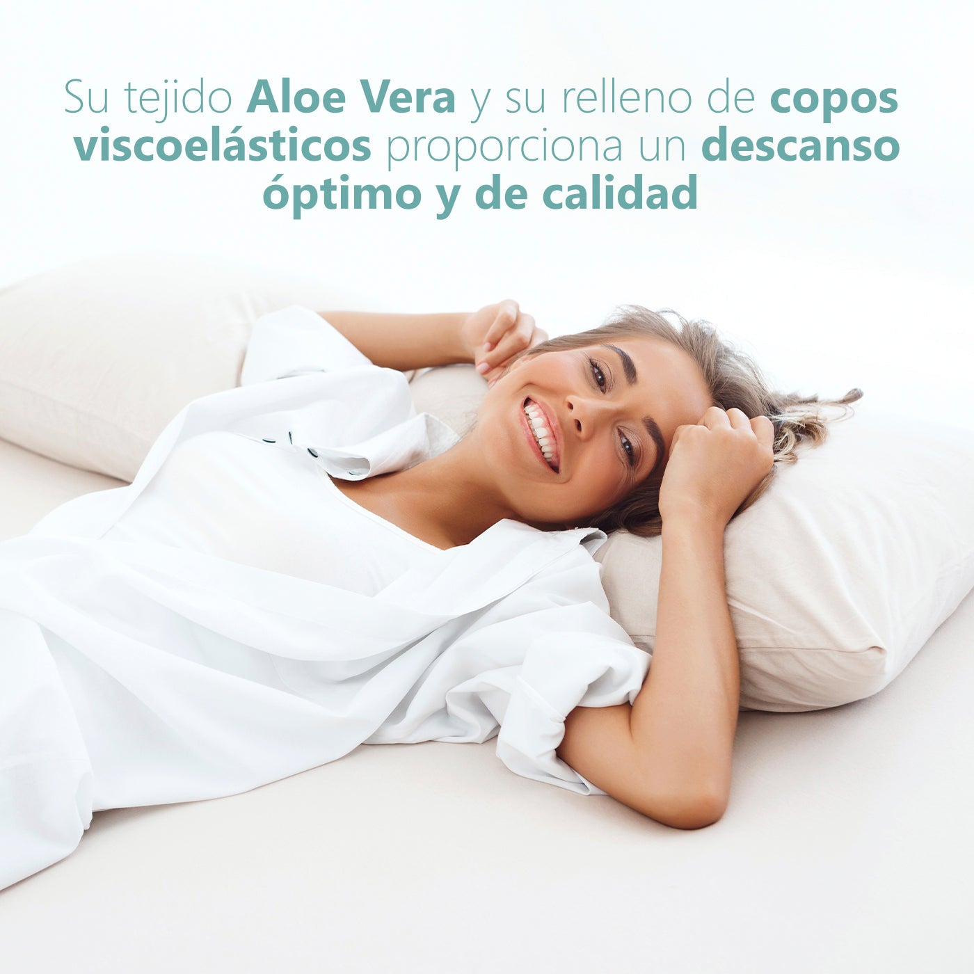 Almohada de Copos Viscoelásticos, Tejido Strech de Aloe Vera- 135 cm - 7