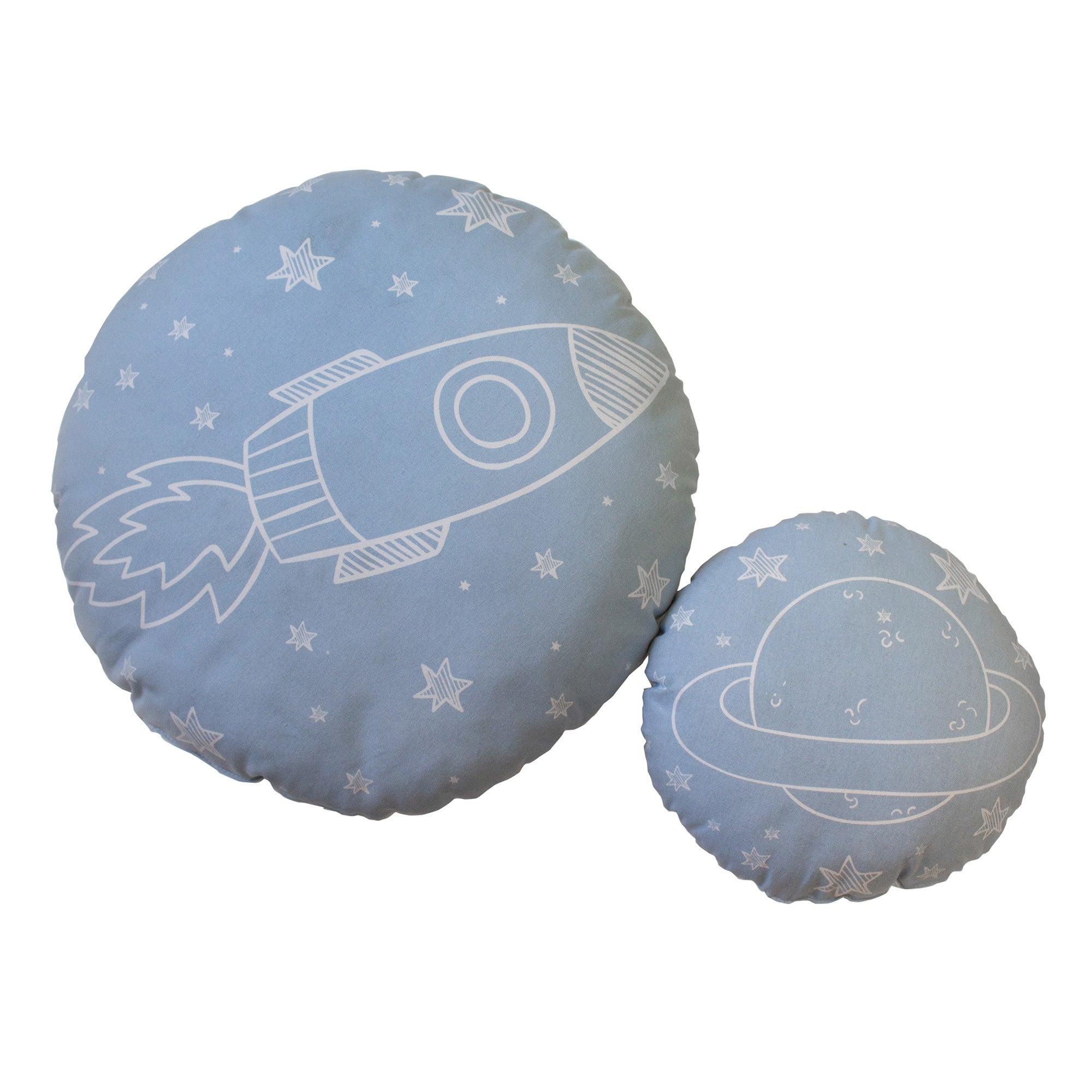 Muemue Coussin de 2 coussins en coton bleu 30x30/50x50cm - 5