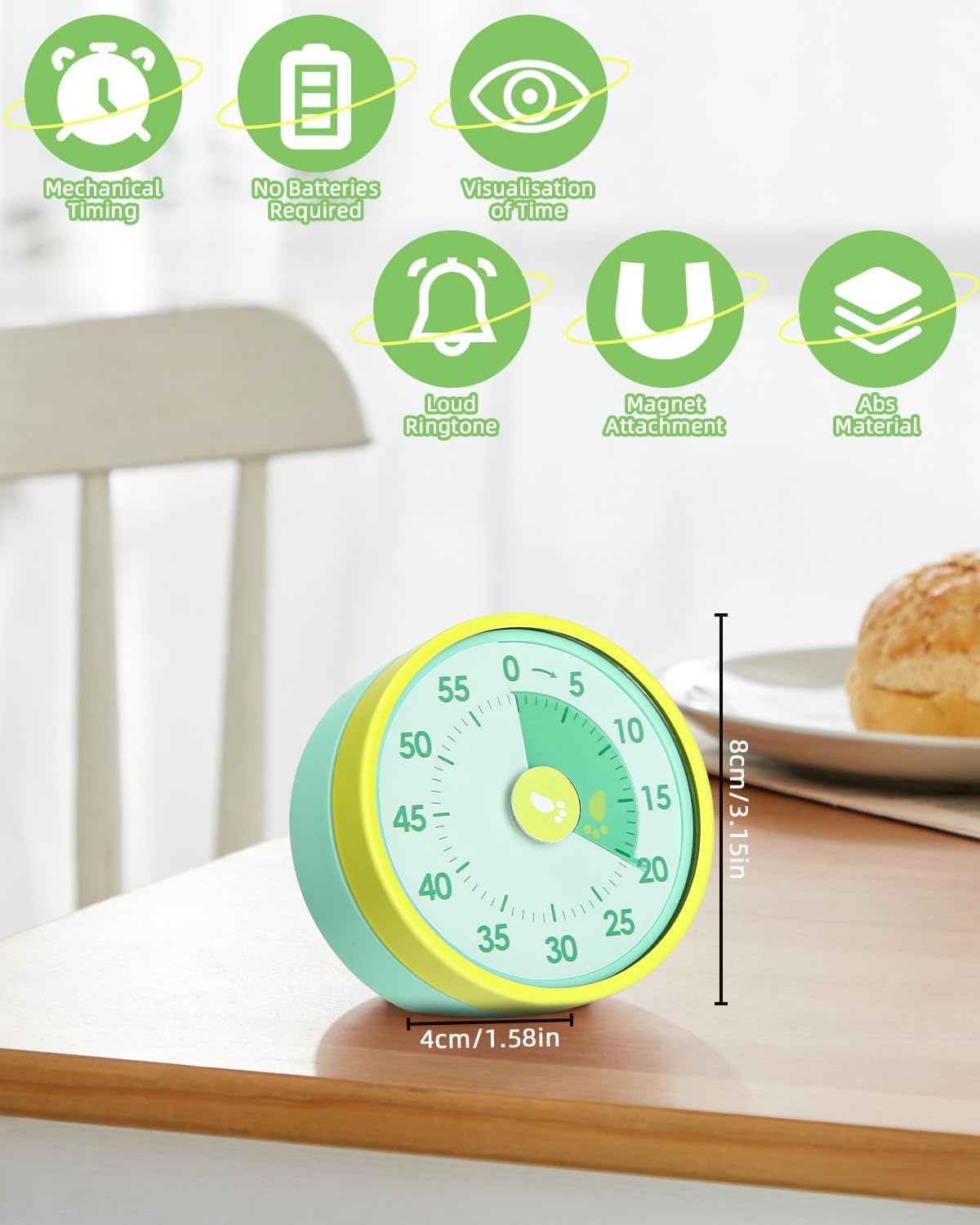 Minuteur Enfant Compte à Rebours Visuel, Horloge Visuelle Arc-en