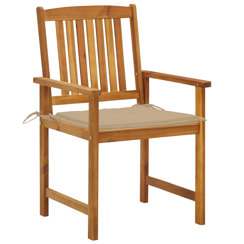 Chaise de jardin pliable avec coussin en Bois Marron - 2