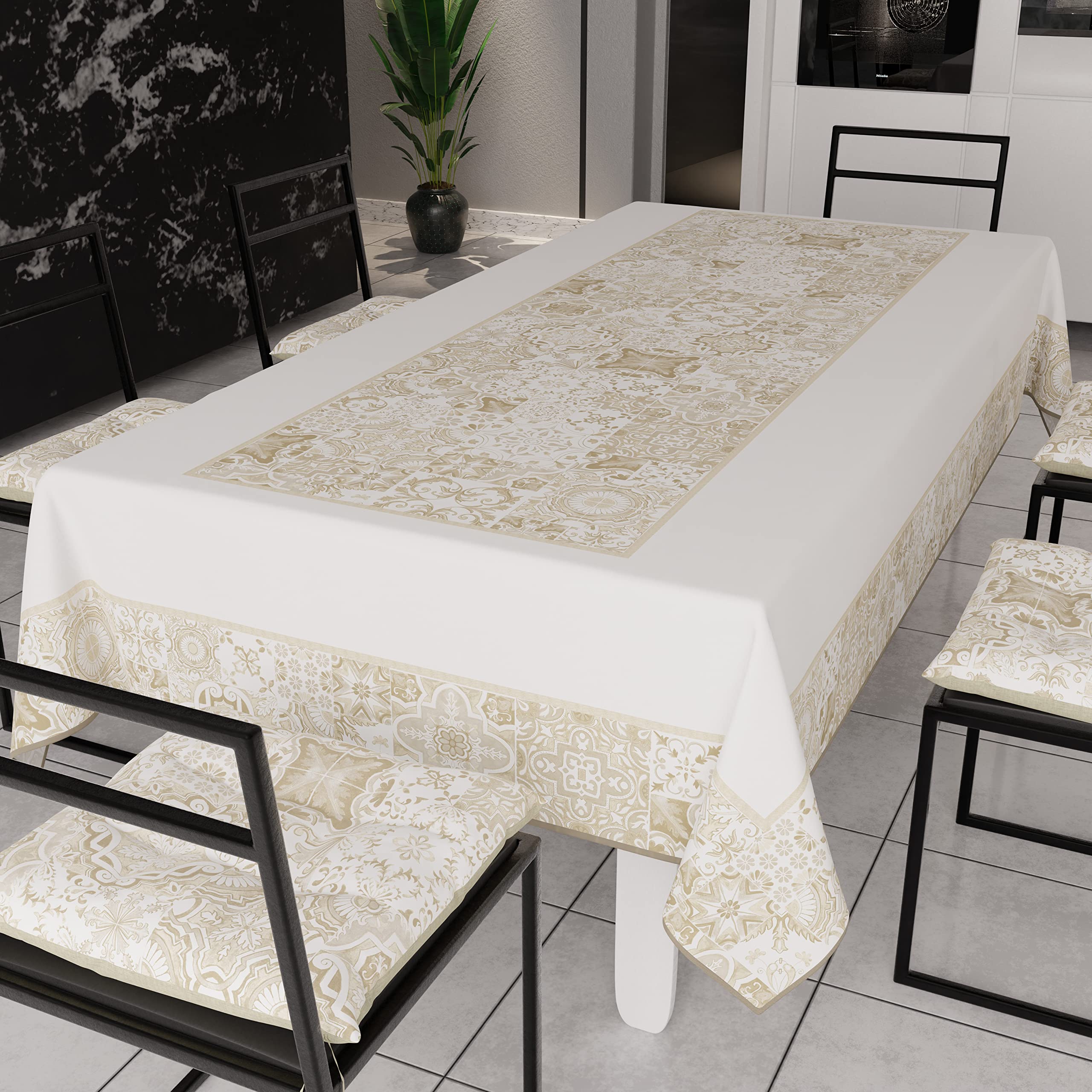 Odot 3D Tovaglia Rettangolare, Tavolo Piazza Poliestere Soggiorno Tavolino Tovaglia Lavabile Resistente all'Usura Semplice Cucina Soggiorno Anti-Macchia Decorazione (140x200cm,I