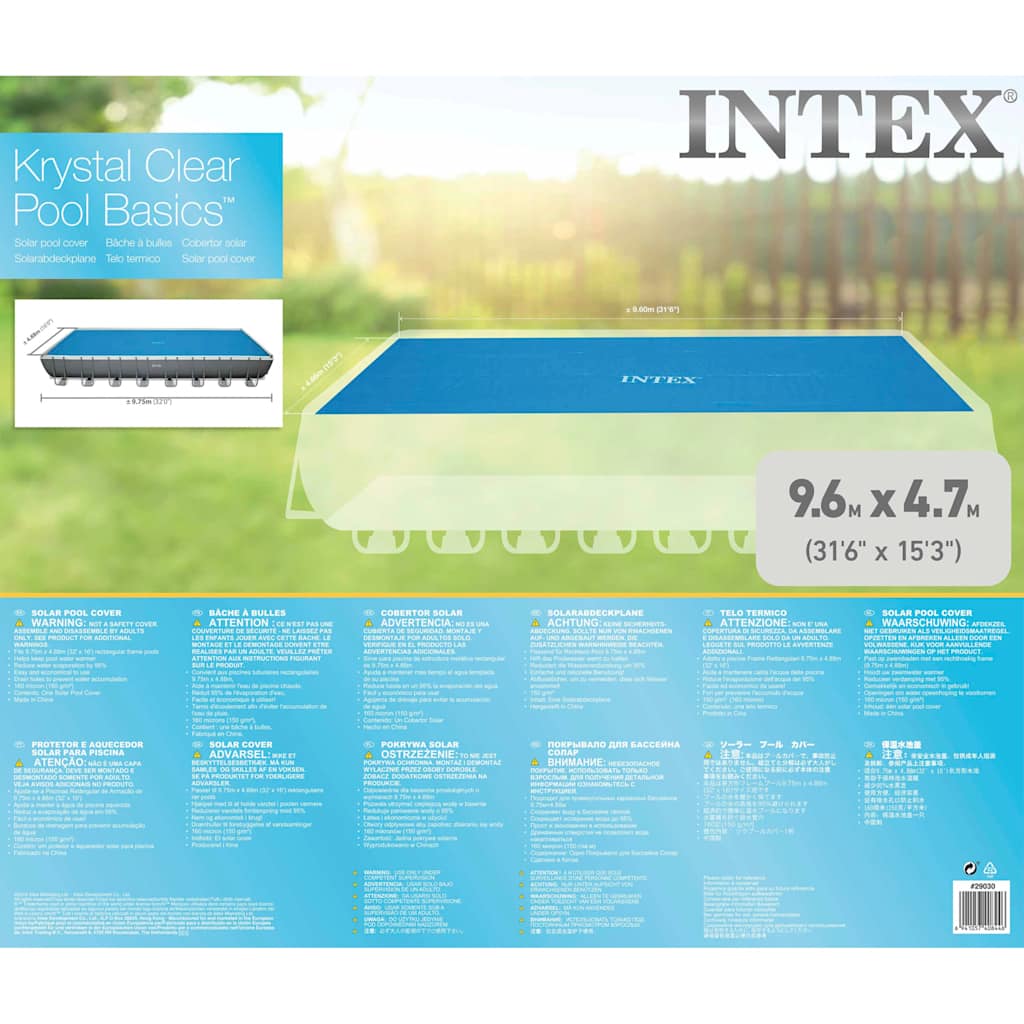 Couverture solaire de piscine rectangulaire 975x488 cm INTEX - 4