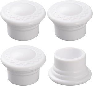 Lot De 4 Embouts De Tringle à Rideaux Ronds Blancs Pour