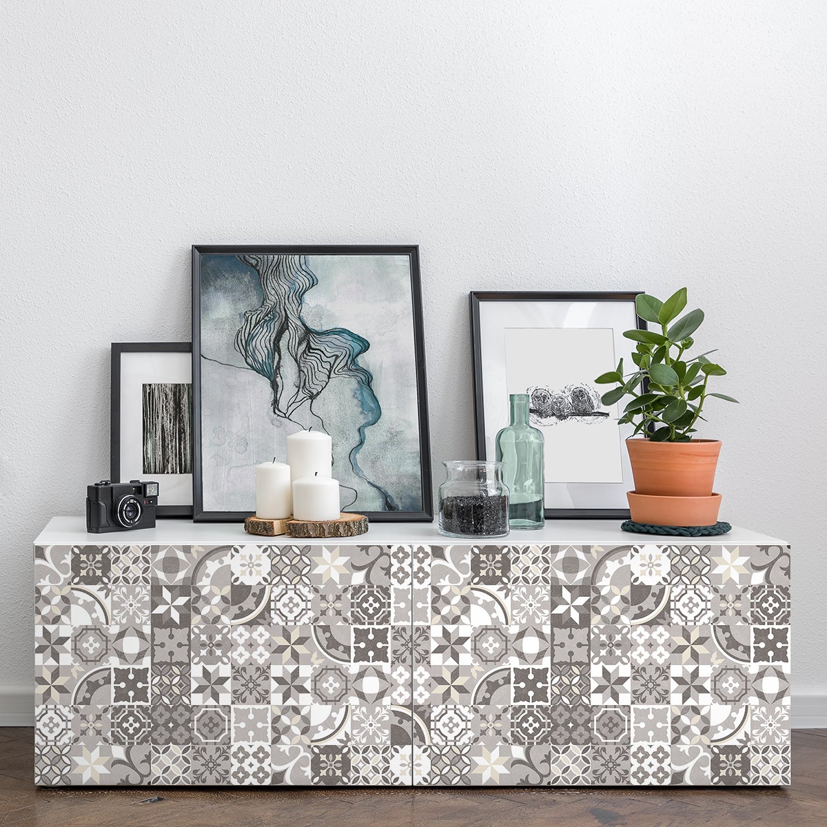 60 vinilos baldosa de cemento muebles varma - adhesivo de pared - revestimiento sticker mural decorativo - 60stickers10x10cm