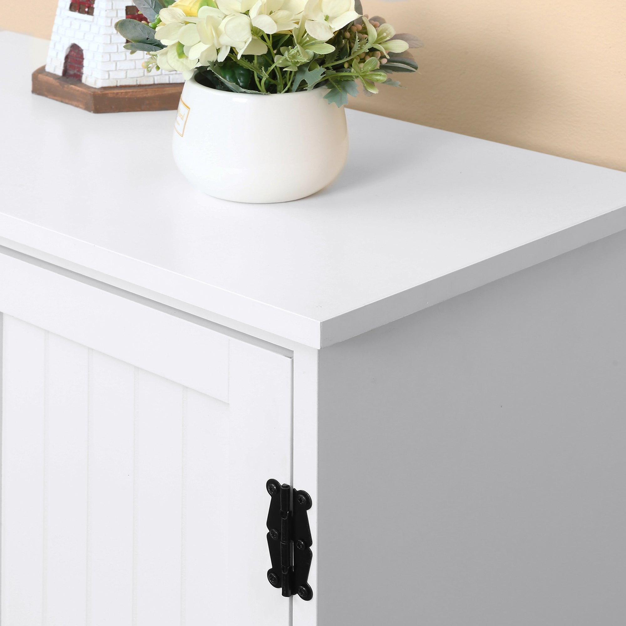 HOMCOM Alacena de Cocina Aparador Alto de Cocina Mueble Auxiliar con 4 Puertas y Estantes Ajustables para Salón Baño 60x30x123 cm - 5
