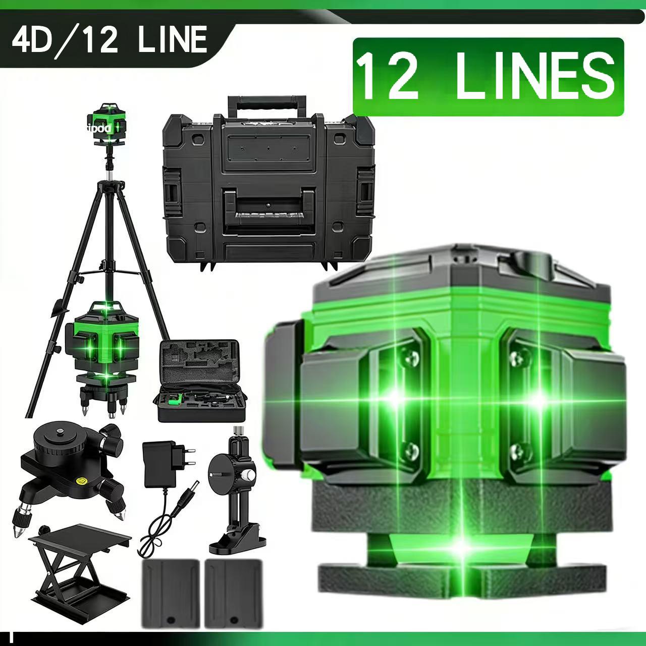 BEAFACE Niveau laser 12 lignes - Lumière verte, autonivellement à 360 ...