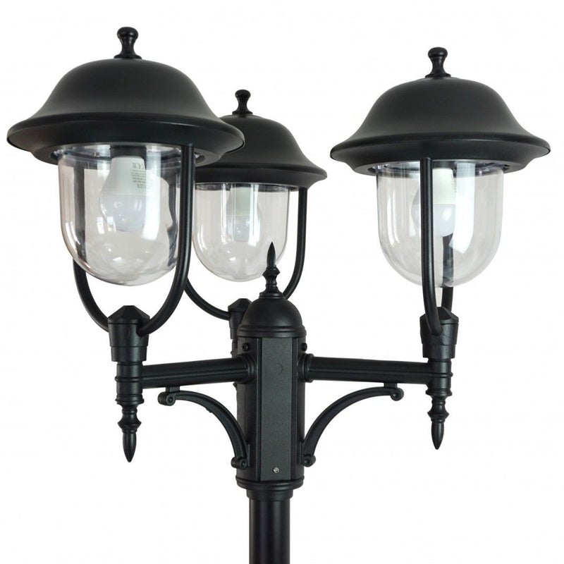 Latarnia ogrodowa Prince czarna 3xE27x60W IP43 wym: 295 x 64 x 59 cm aluminium SU-MA
