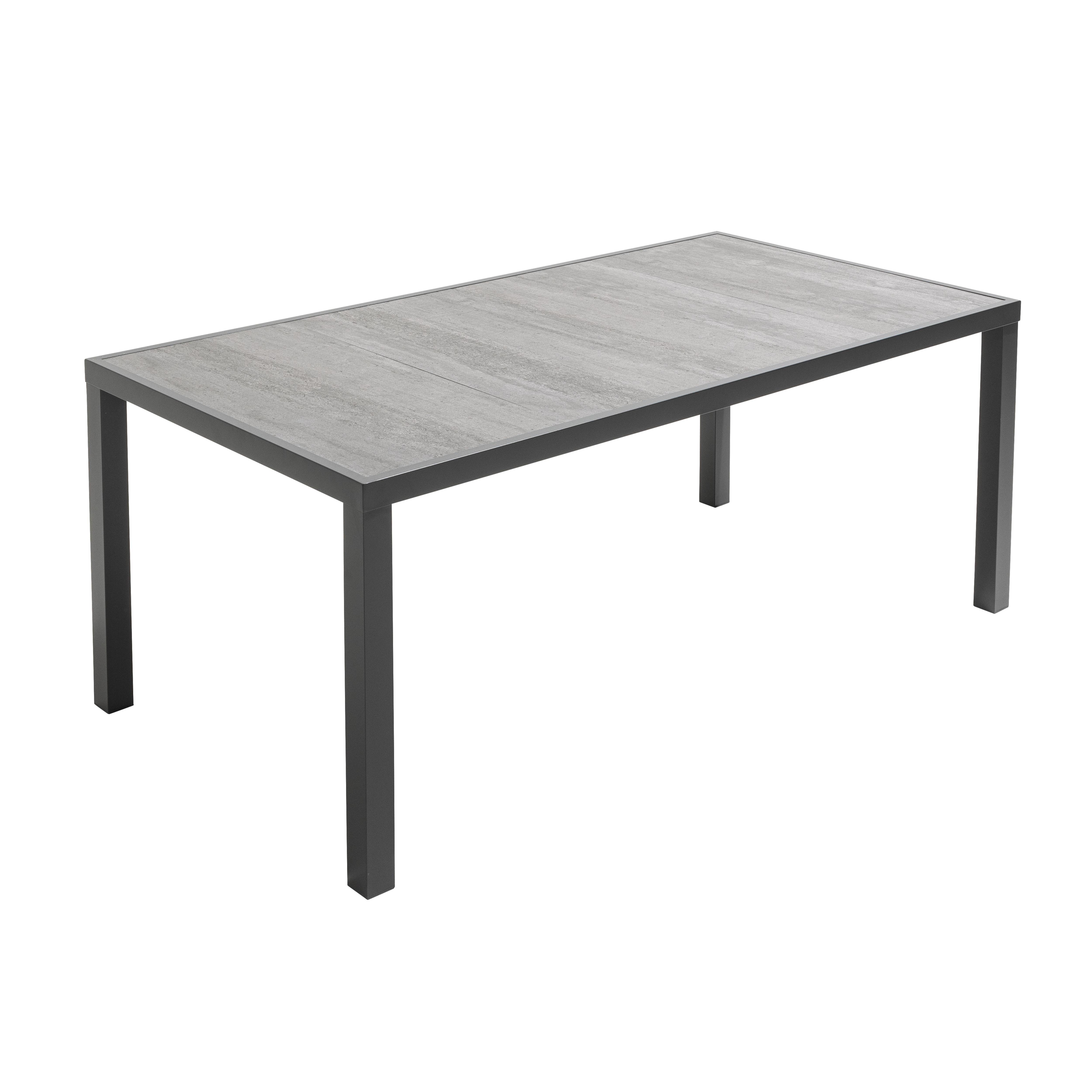 Table à manger de jardin rectangulaire en Aluminium Anthracite 8 places - 2