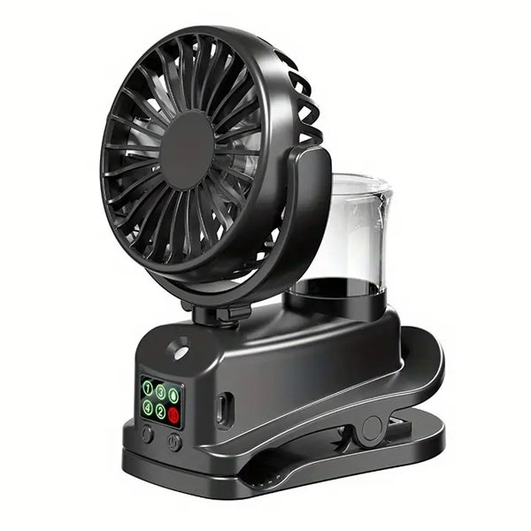 Mini Wentylator Z Klipsem Akumulatorowy Funkcja Nawilżania Tryby Pracy USB Składana Konstrukcja Idealny do Samochodu dla Studentów Osób Starszych