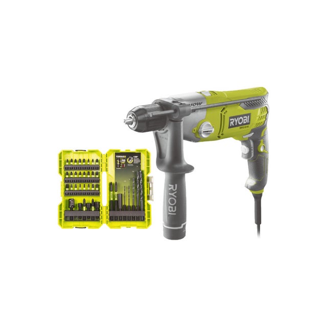 Pack RYOBI Perceuse à percussion RPD1010K - 1010W - coffret de 38 accessoires - RAK38DSDI2