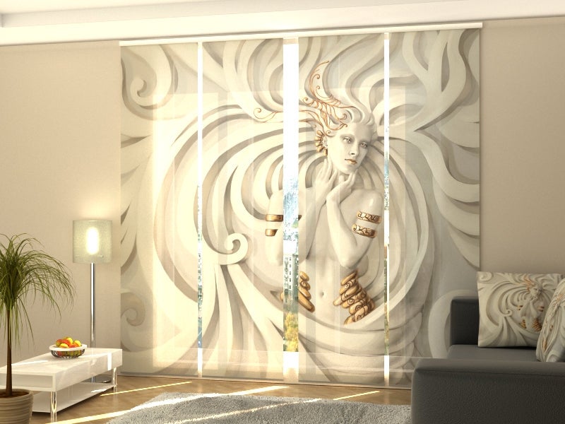 Set 3 Tende Decorativo Per Camion Scania - Peluche Blu Con Pompon Bianchi