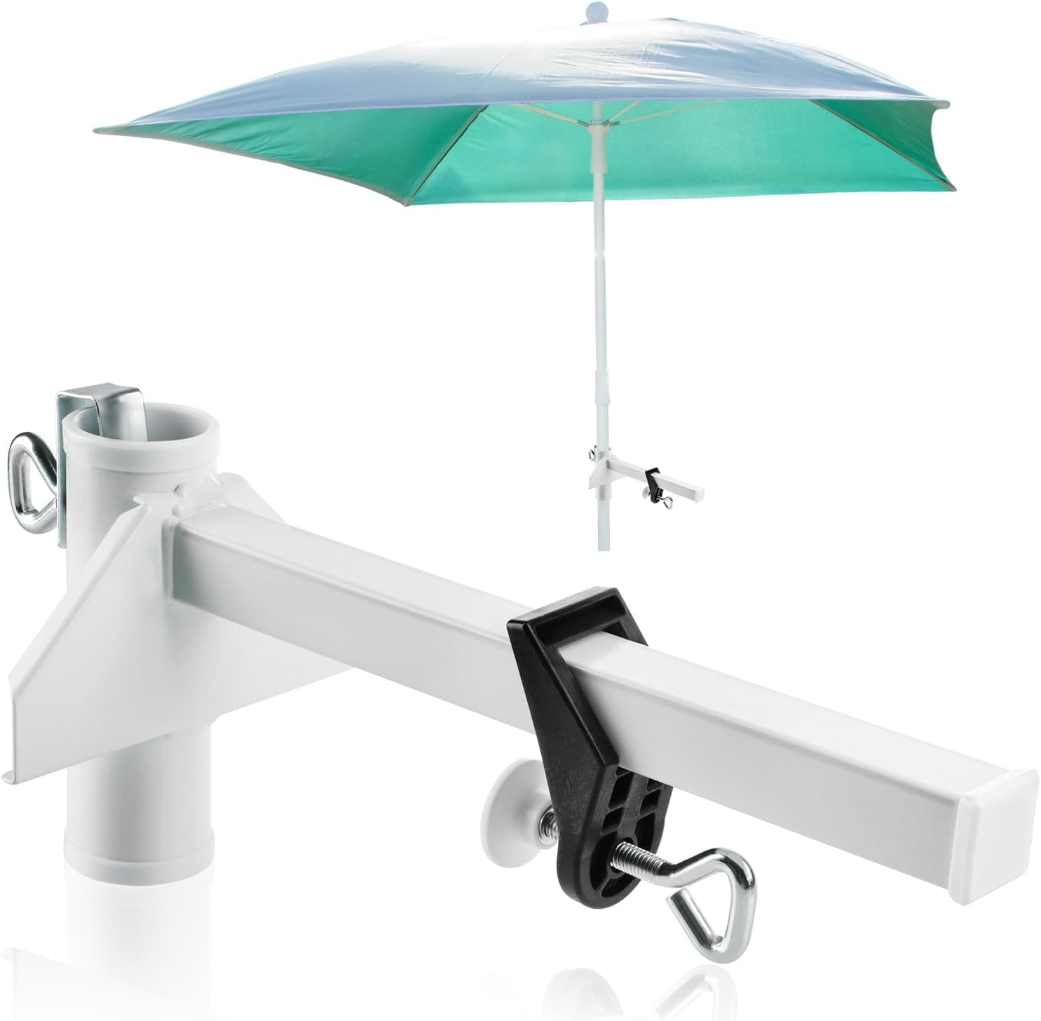 Porte-parapluie en métal - Support de parasol pour balcon - Grand support de parasol pour rambarde de balcon - 3