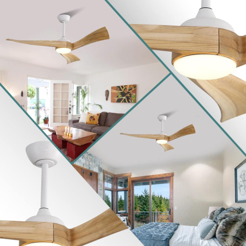 Ventilateur de plafond 52 pouces avec lumière, moteur DC 6 vitesses et télécommande - 5