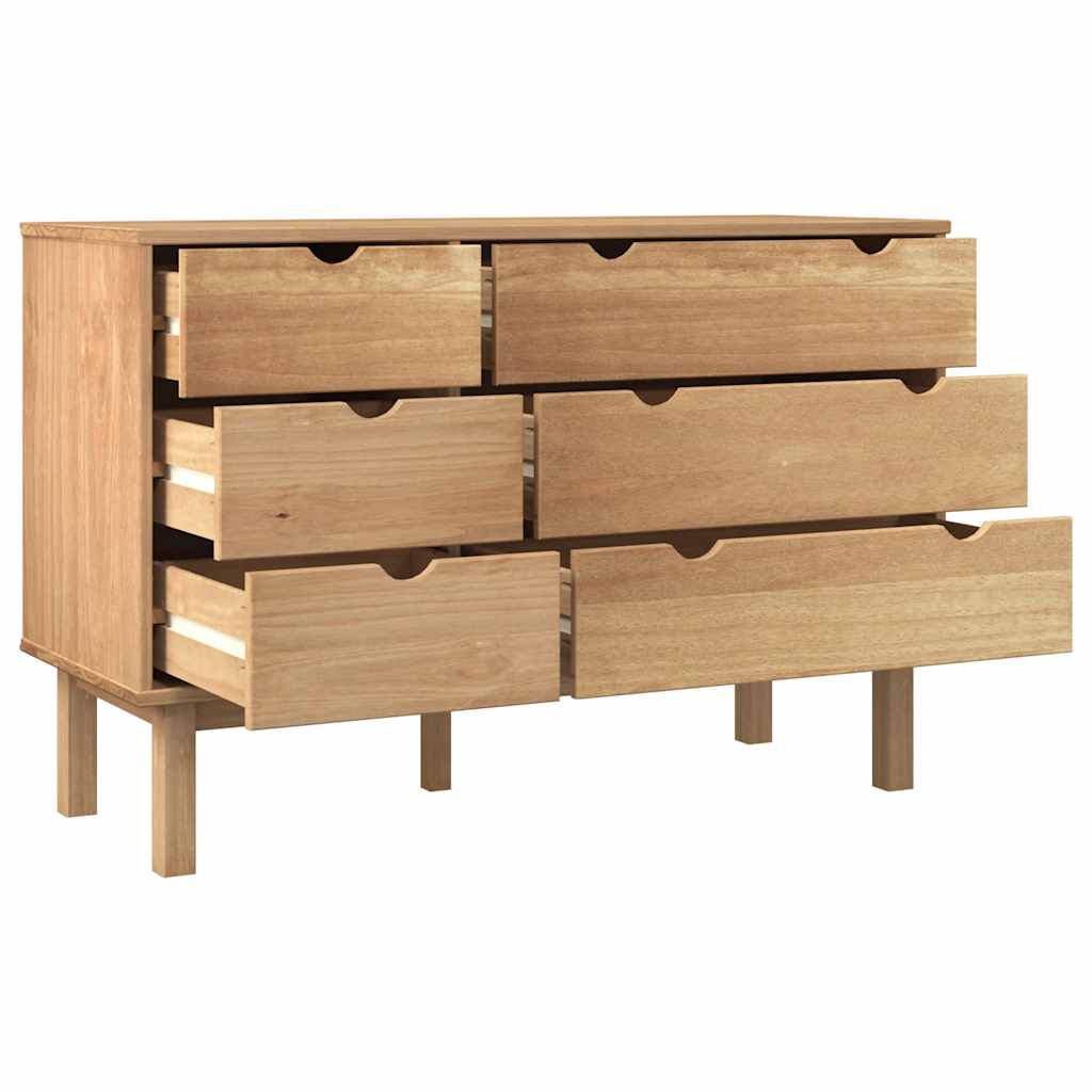 Commode | Armoire de rangement OTTA 111x43x73 | 5 cm bois de pin massif CFW82209 - 5