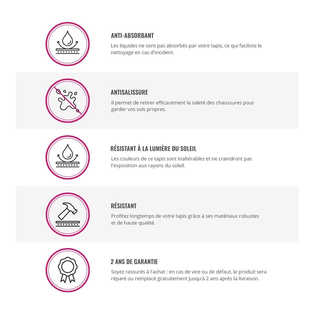 Tapis uni design en polypropylène Vert d'eau Ø 120 GADOL - 3