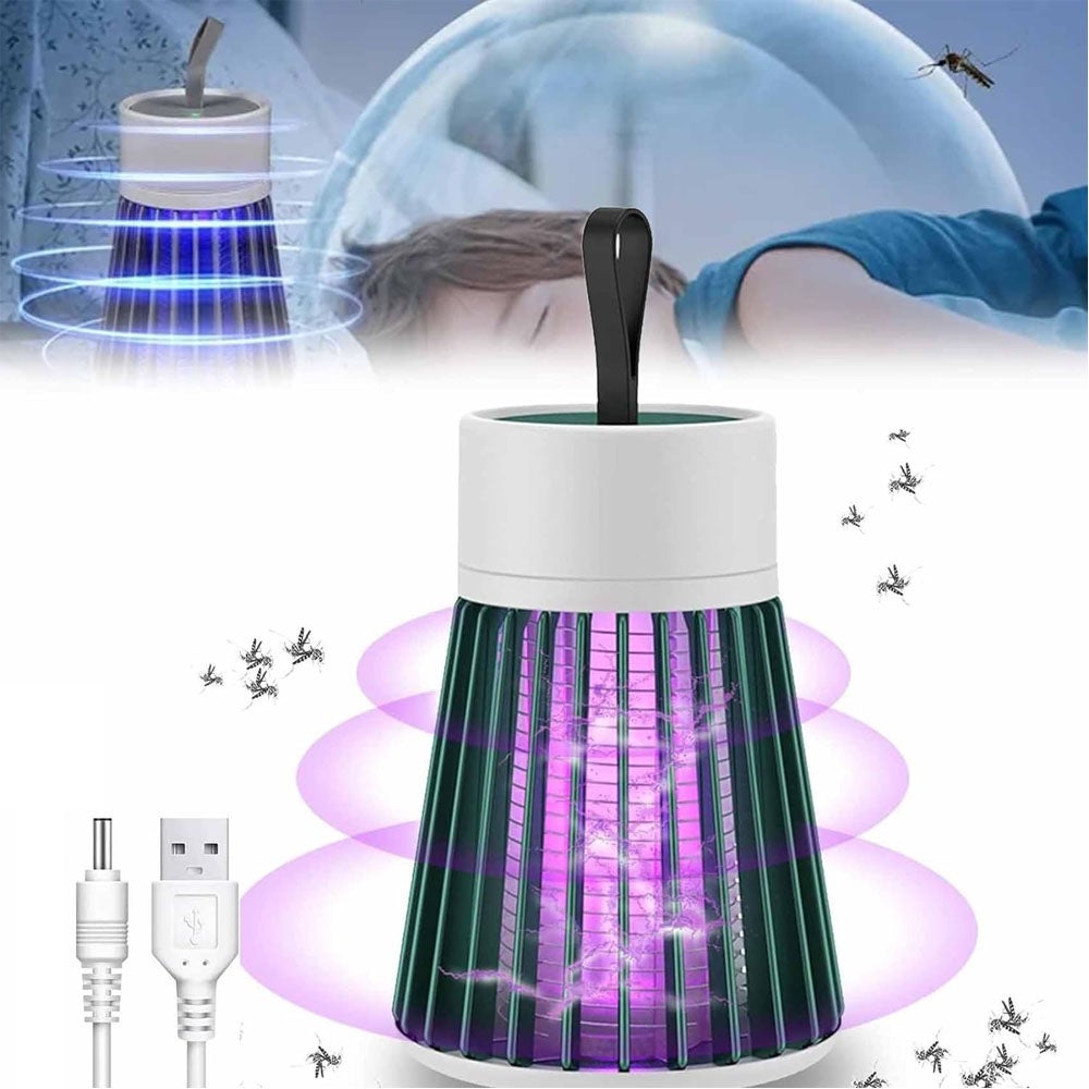 Wodoodporna lampa na komary na zewnątrz (zielona, ​​1 szt.), odstraszacz owadów, ładowanie przez USB, do domu, na kemping i piknik