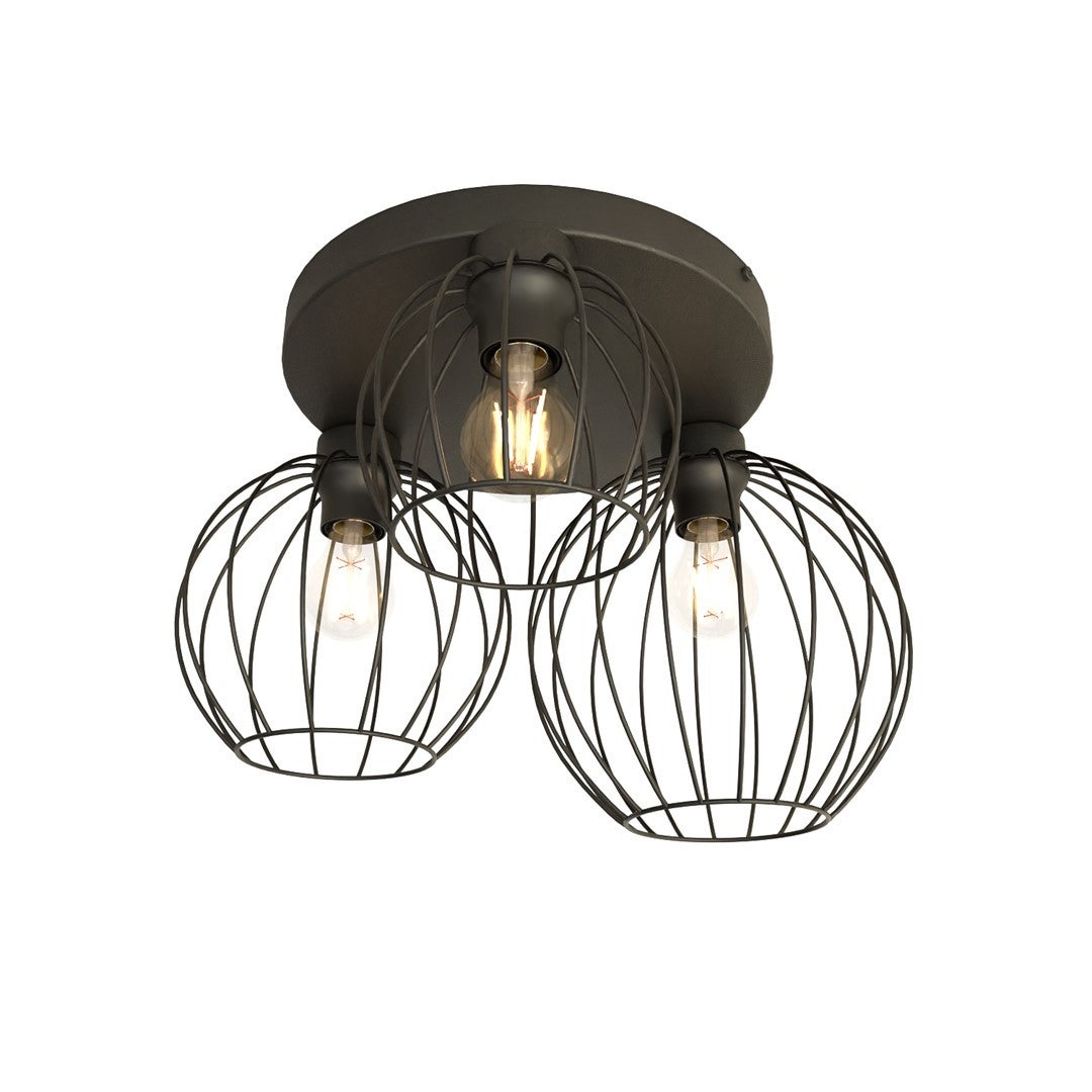Lampa sufitowa wisząca Nest czarna 3xE27x15W industrialna wym: 28 x 41 x 41 cm metal Emibig