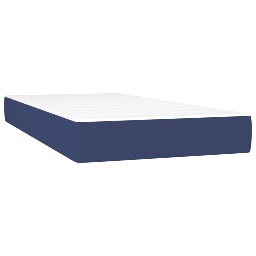 Sommier à lattes de lit avec matelas et LED Bleu 90x190cm Tissu vidaXL - 5